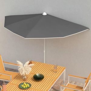 Prolenta Premium - Demi-Parasol De Jardin Avec M&acirc;t 180x90 Cm Anthracite - Neuf