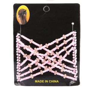 Peigne A Cheveux Magique Extensible Avec Perles, Double Barrette, Accessoires Pour Cheveux Pour Femmes Et Filles (Rose) - Neuf