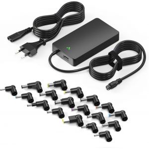 100W 90W 65W 45W Chargeur Universel PC Portable 12V, 15V, 18,5V 19V 19,5V 20V Adaptateur Alimentation Ordinateur pour HP Dell Toshiba IBM Lenovo Acer ASUS Samsung Sony Fujitsu, Pas de USB-C - Neuf