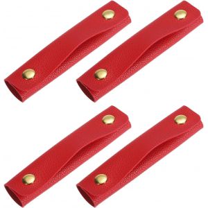 SJZG-Lot De 4 Housses De Poign&eacute;e De Sac &Agrave; Main En Cuir Synth&eacute;tique Pour Valises, Sacs &Agrave; Provisions (13 X 10 Cm, Rouge) - Neuf