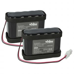 vhbw 2x Batterie compatible avec Ditec Entrematic DAS107, DAB105 motorisation de porte ou portail (1500mAh, 12V, NiMH) - Neuf