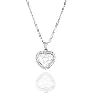 Kal-Collier Ras Du Cou Pour Les Femmes, Amour Collier Pendentif Coeur Avec Cristal Brillant Pour Les Filles Collier Chaîne Strass Brillant La Chaîne Zircon Cubique Brillant - Neuf