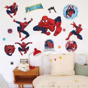 L'incroyable Ensemble D'autocollants Muraux Spiderman Pour Chambre D'enfant - Neuf