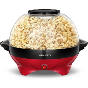 NouvelHorizonstore-Machine a Pop Corn, Machine &agrave; Pop Corn 5L Grande pour la Maison, avec Rev&ecirc;tement Antiadh&eacute;sif et Surface de Chauffe Amovible, Machine Pop Corn Silencieuse et Rapide - Neuf