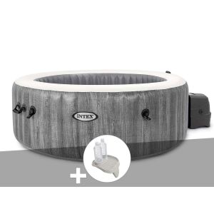 Kit spa gonflable Intex PureSpa Baltik rond Bulles 6 places + Porte-verre - Neuf