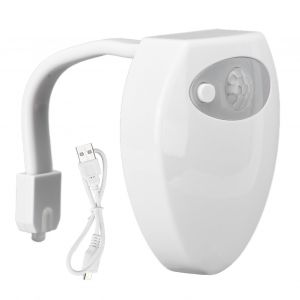 HJLIAN Lampe de toilette 8 couleurs, detection intelligente, longue duree de vie, veilleuse de toilette durable - Neuf