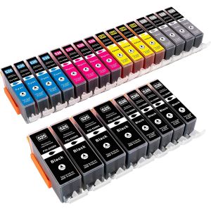 24 Compatible Cartridges For Canon Pgi- 526Bk Mg Series 4X 4X 4X Cli- 526Bk Cli- 526C Cli- 526M 4X 4X 4X Cli- 526Y Cli- 526Gy - Neuf