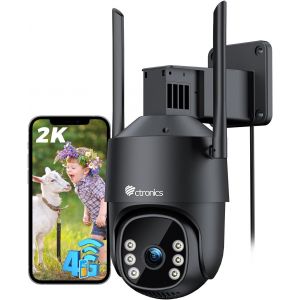 4G LTE Outdoor Surveillance Cameras with SIM Card,2K PTZ IP Camera,AI Human Detection & Auto Tracking,24/7 Recording,Color Night Vision,PC/Cloud/TF/FTP,IP66 - Neuf