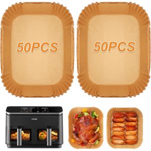 Lot De 100 Doublures Pour Friteuse &Agrave; Air Comprim&eacute; Cosori Dual Air Fryer 8,5 L, Accessoires Pour Friteuse &Agrave; Air Comprim&eacute; Ninja Flex Af500Uk, Compatibles Avec La Friteuse &Agrave; Air Cuisinart[Z1072] - Neuf