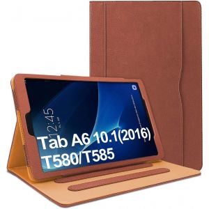 Coque pour Samsung Galaxy Tab A 10.1 SM-T580 / SM-T585, Etui Folio en Cuir PU pour Galaxy Tab A 10.1 Pouces 2016, avec Poche Document, Angles de Vue Multiples (Bleu Fonc&eacute;) - Neuf