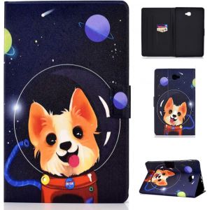 bin Coque pour Samsung Galaxy Tab A6 10.1 SM-T580/T585,PU Cuir Poche Cas Flip Coque avec Fonction Veille/R&iquest;&iquest;veil Automatique,Chien de l'espace - Neuf
