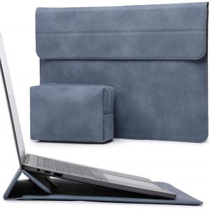 15 Pouces Housses Ordinateur Portable Sacoche avec Fonction Stand pour Macbook Air 15 M4 A3241 M3 A3114 M2 A2941 2025-2023,15"" Surface Laptop 7/6/5/4,MacBook Pro 15 A1990 A1707,Bleu Haze - Neuf