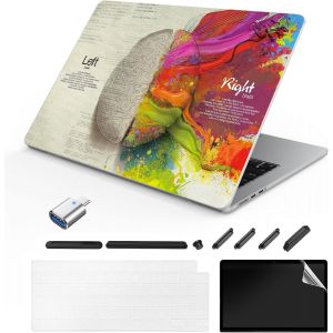 Coque Compatible avec MacBook Air 13,6 Pouces 2025-2022 Release Modèle : A3240 M4 A3113 M3 A2681 M2 Chip, Protecteur d'écran et Protecteur de Clavier pour Mac Air 13,6-Cerveau intellectuel A6 - Neuf
