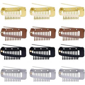 Lbgwp60-Lot De 8 Pinces À Perruque Avec Épingles À Nourrice - Clips De Fixation Invisibles - Peignes Solides Pour Sécur R La Perruque - Ne Pas Coudre - Chunni Grip Dupatta - Clips De Réglage Pour Fil - Neuf
