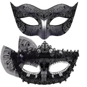 2 Pi&egrave;ces Masque V&eacute;nitien Couple Masque De Mascarade Bal Masqu&eacute; V&eacute;nitien Masque Femme Homme Pour Les Yeux Pour Halloween Mascarade Carnaval.[J18] - Neuf