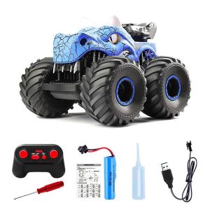 Jouets de voiture dinosaure télécommandé pour enfants garçons,camion RC 2,4 GHz bleu - Neuf