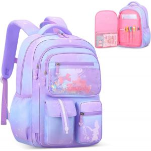 CHECARZHN--NO1-Sac A Dos Pour Fille Cartable Primaire Maternelle Kawaii Sac D'École Pour Enfants 6 8 À 10 Ans, Sac Ecole Fille Léger Et Imperméable, 28 * 17 * 41 Cm - Neuf