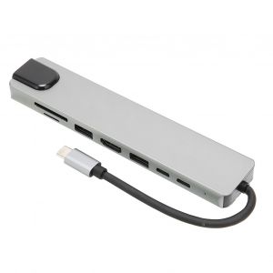 Hub Usb C 8 En 1 4k 87 W Pd Charge 480 Mbps Stockage Carte Tf Lecteur De Carte Station D'accueil Usb Pour La Maison Bureau Voyages - Neuf