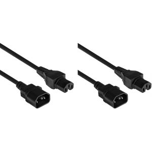 C14 Câble d'alimentation C14 mâle à C15 Femelle,2m,Cordon d'extension,Noir-AK5003 (Lot de 2) - Neuf