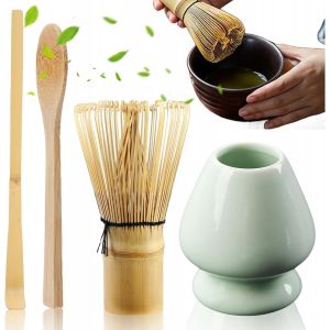 Ensemble À Thé Matcha Avec Fouet, Porte-Balai, 2 Cuillères À Café - Accessoires Japonais Pour La Cérémonie Du Thé Kit Parfait Pour La Préparation[APP8811270] - Neuf