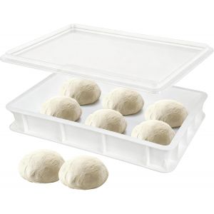 Mevronisshop-Bac À Pâton Pizza - Boîte Fermentation Pizza - Boîte À Pain - Caisse Plastique Avec Couvercle Alimentaire Empilable 40x30x10cm Pour Pâte Maison - Neuf