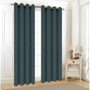 Rideau - Tibet - 140 X 240 Cm - Noir - ?Illets - Tamisant - Synth&eacute;tique - Neuf