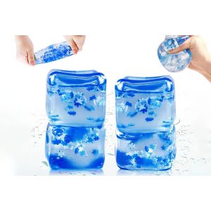 Lot de 4 mini balles anti-stress en forme de bloc de glace, poly&egrave;dre et diamant, jouet sensoriel &agrave; manipuler - Neuf