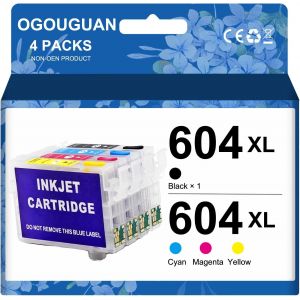 604XL Cartouches d'encre Rechargeables avec puces de r&eacute;initialisation Automatique compatibles avec imprimantes XP2200 XP2205 XP3200 XP3205 XP4200 XP4205 WF2935 WF2930 WF2910 WF2950 - Neuf