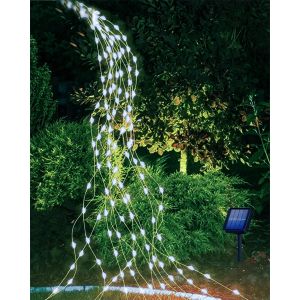 Kal-Guirlande Lumineuse Solaire Extérieure 1 M 100 Led Lampe Solaire Exterieur Jardin, 8 Modes Chaîne De Lumière Solaire Étanche Pour Arrosoir Plantes Terrasse Balcon Jardin - Blanc Froid - Neuf