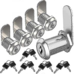 Serrure de boîte aux lettres 20mm Serrure de boîte aux lettres avec clés pour boîte aux lettres casier tiroir armoire (5 pièces) - Argent - Neuf
