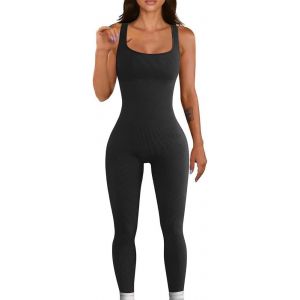 Combinaison Sport Femme Été Combishort Moulante Sans Manches Jumpsuit Pantalon Yoga Fitness Ensemble Sportif Fluide Chic Bretelles Combinaisons Ete Casual - Neuf