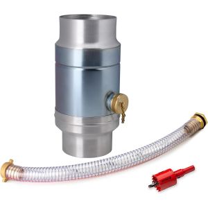 ASFASFq-Collecteur d'eau de pluie de 100 mm avec raccord de tuyau et de tonneau de 45 cm pour le tuyau de descente, collecteur d'eau de pluie en zinc et aluminium à double paroi - Neuf