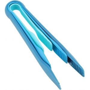 Lot de 3 pinces de cuisine en silicone, pinces à aliments, pinces à grille-pain, pinces à barbecue, pinces à pain, pinces à pain grillé, outils de cuisson (bleu) - Neuf
