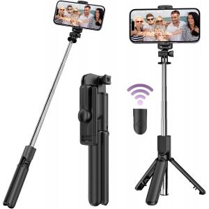 Cai-Perche À Selfie Trépied Avec Télécommande Sans Fil Pour Iphone 14 13 12 Pro Max/Ios,Support De Téléphone Portable Extensible Avec Déclencheur À Distance Sans Fil Pour Android/Samsung Galaxy - Neuf