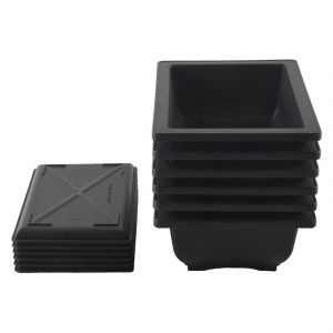 Plateau De Pots À Bonsaï 6 Pièces Pour Plantes,Fleurs,Pots Carrés En Plastique - Neuf