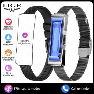 Lige Mode Strass Bracelet Intelligent Traqueur De Sant&eacute; Sommeil Moniteur De Fr&eacute;quence Cardiaque Bande De Sport 1Atm &Eacute;tanche Montre Intelligente Pour Les Femmes.Black. - Neuf
