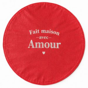 Set De Table Rond &Agrave; Paillettes Brod&eacute; Fait Maison Avec Amour - Neuf