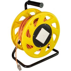 VornixorSarlshop-LogiLink cq3060s Enrouleur de c&acirc;ble r&eacute;seau avec Prises 6 A STP RJ45 Keystone 60m - Neuf