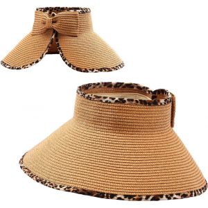 Kal-Pontail Casquette À Visière Pour Femmes Été Plage Protection Solaire Pour Femme Large Bord Chapeaux - Neuf