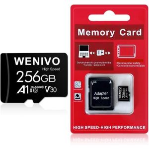 256gb Micro Carte M&eacute;moire Avec Adaptateur U3 C10 Haute Vitesse Flash Tf Stockage De Donn&eacute;es Micro Carte Uhs-I Micro A1,V30,Uhd,4k 80 Mo/S Haute Vitesse Pour Smartphone,Cam&eacute;ra De S&eacute;curit&eacute;,Drone,Dashca - Neuf