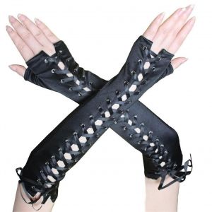 Mitaines En Dentelle Gants Pour Femmes, Noir Coude Longueur De Steampunk Satin Op&eacute;ra De Gants, De Longues Accessoires De Mode - Neuf
