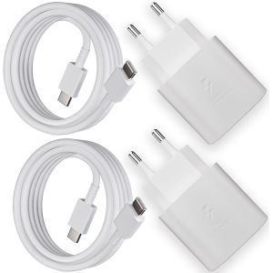 2-Pack Chargeur 25w Câble Usb C Pour Samsung Galaxy S25 S24 S23 S22 S21 S20 Fe S10 S9 A55 A54 A53 A52 A51 A50 A34 A15 A14 Z Flip 6/Z Fold 6,Chargeur Rapide Avec Type C Câble De Charge Rapide 2m - Neuf