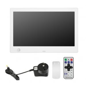 Cadre photo numerique a induction 10 pouces HD 1024 x 600, multilingue, format 16:9 (blanc AU (100-240 V)) - Neuf