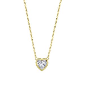 Collier Lotus Silver Coeur Argent Doré Oxydes - Neuf