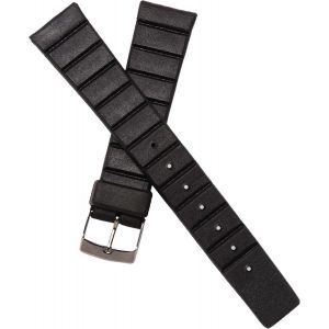 Bracelet De Montre En Caoutchouc Noir Pour Homme 18 Mm New Old Stock 1970 ¿ Bande Vintage ¿ Strap D'horlogerie Antique Traditionnel - Neuf