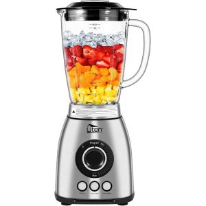 Blender &agrave; Smoothie 2 L, Mixeur de Cuisine 1800 W, Glace Pil&eacute;e, Smoothie, Impulsion et 18 Vitesses, Bocal en Verre, Bo&icirc;tier en Acier Inoxydable, Lame &agrave; 6, Grains de Caf&eacute; Moulus - Neuf