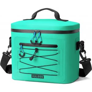 Ulteronixshop-Sac Isotherme Repas, Glaciere Souple Isotherme Portable Imperm&eacute;able pour Hommes Femmes, Lunch Bag Isotherme pour Pique Nique Plage Camping (Vert Menthe, 15L) - Neuf