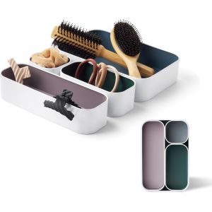 Mevronisshop-Lot De 4 Petites Bo&icirc;tes De Rangement En M&eacute;tal - Bo&icirc;tes Color&eacute;es Au Design Scandinave - Organiseur De Salle De Bain - Neuf