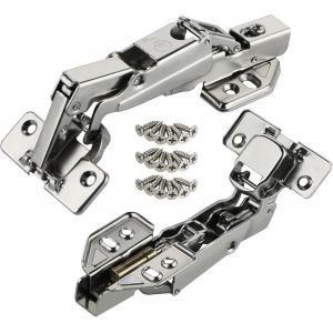 2pcs Charni&egrave;re Porte Placard, 165 &deg; Compl&egrave;tement Recouvrante Charniere avec 18 Vis 7x16mm, Soft Close Charnieres Cuisine Meubles - Neuf