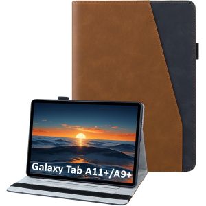 Coque pour Samsung Galaxy Tab A11 Plus 2025/A9 Plus 2023 11"", Housse PU Cuir avec Support Fonction & Fentes Cartes, Flip Cover Protection ?tui pour Galaxy Tab A11 Plus/A9 Plus, Orange - Neuf